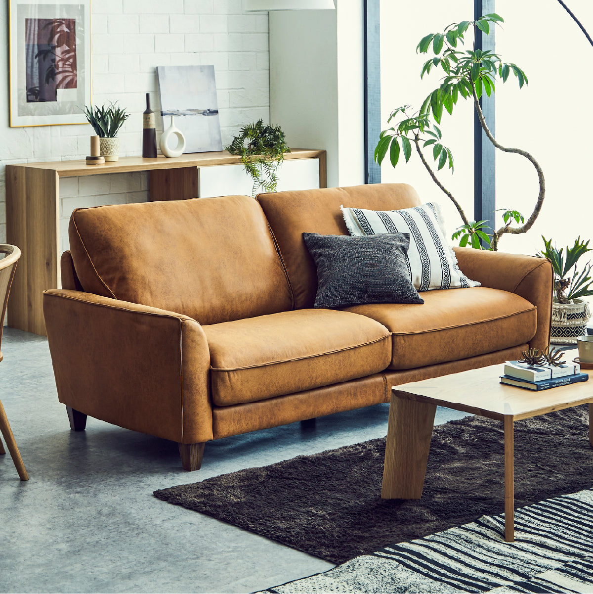 ベルトーネ　3人掛けスモールソファ 幅185cm