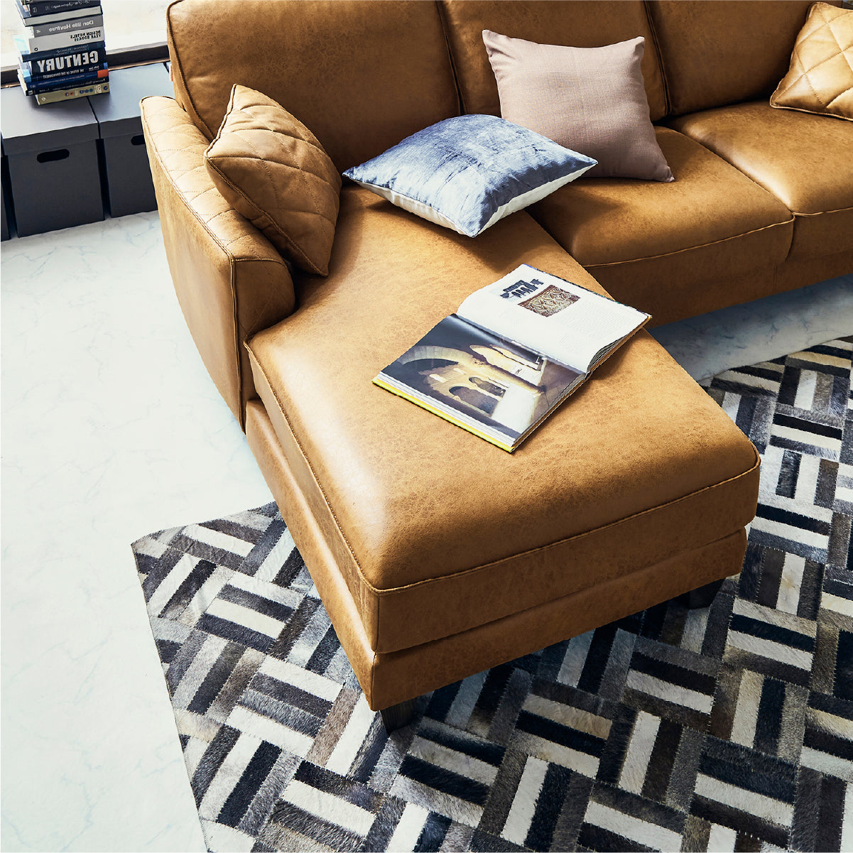 コロンバスⅡ　右カウチソファ　幅219cm