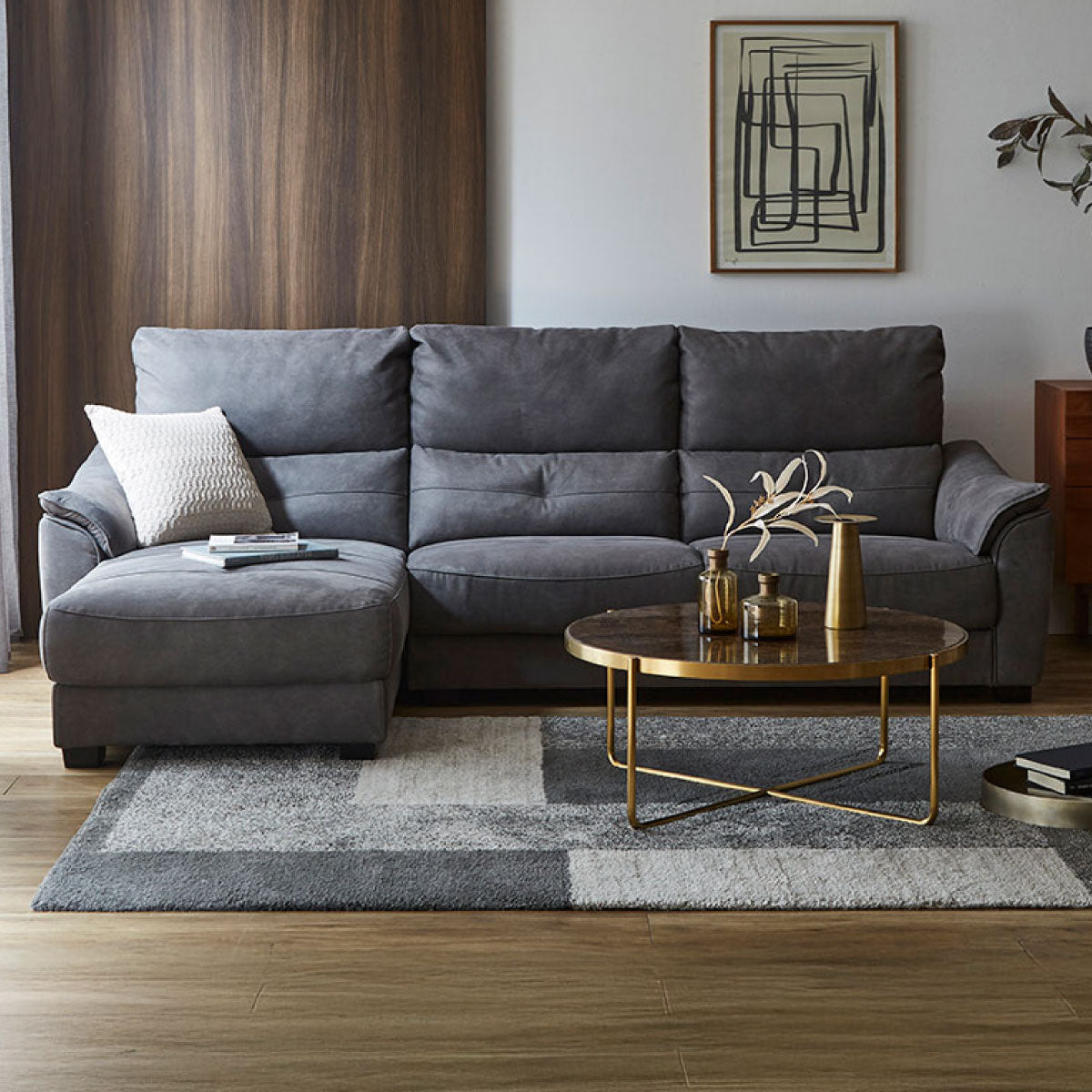 センプレ　右カウチソファ　幅241cm