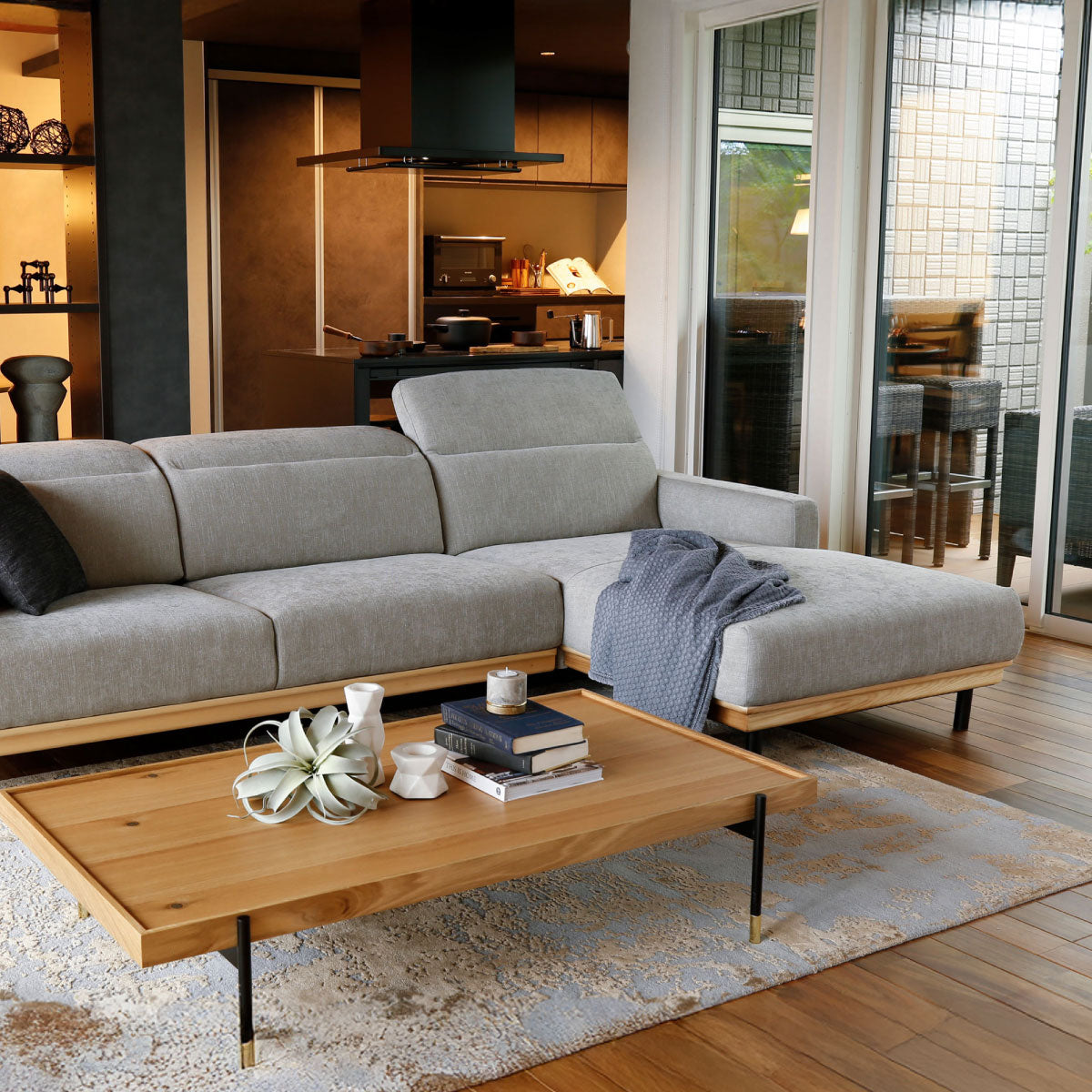 バレンナ　左スモールカウチソファ　幅241cm