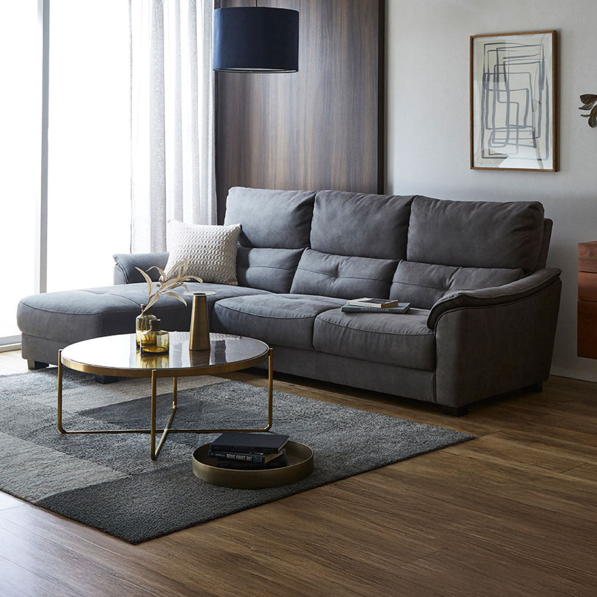 センプレ　右カウチソファ　幅241cm