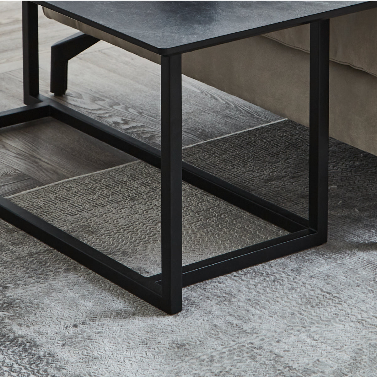 グラシエーロ サイドテーブル ブラックストーン