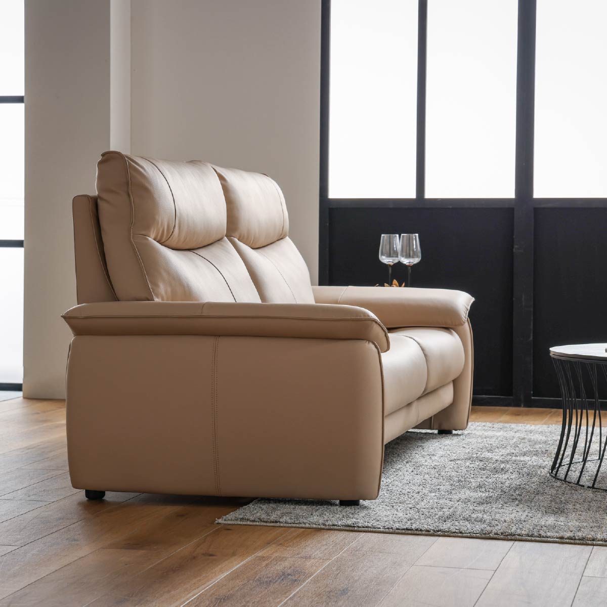 ルーシェ 2人掛けソファ 幅158cm レザーテックス