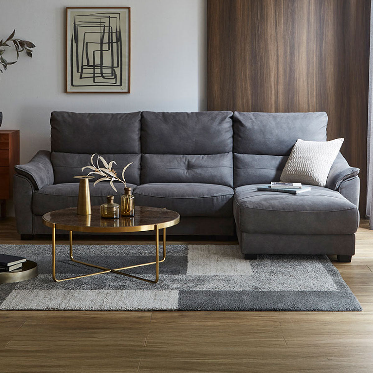 センプレ　左カウチソファ　幅241cm