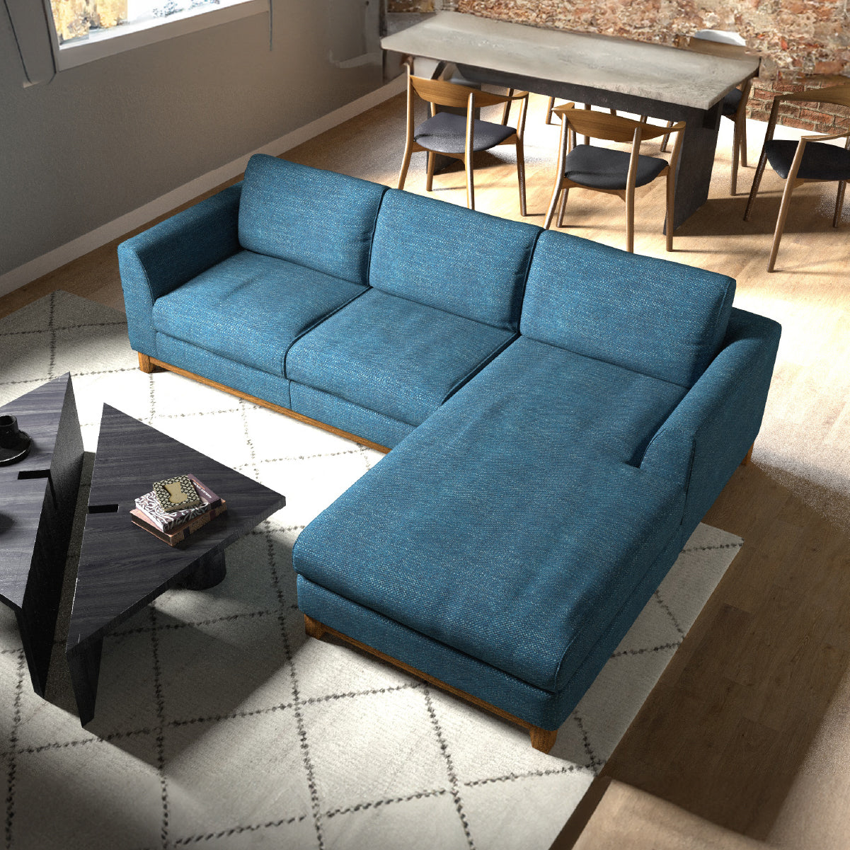 ブリスト　左スモールカウチソファ　幅219cm