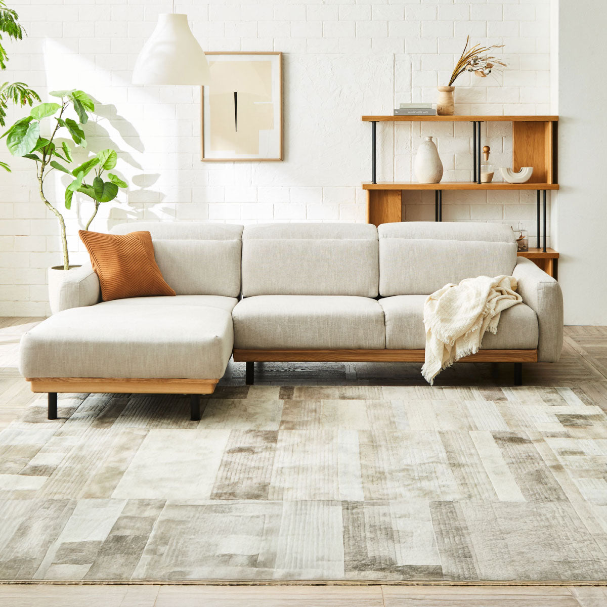 【別注】バレンナ　右カウチソファ　幅284cm