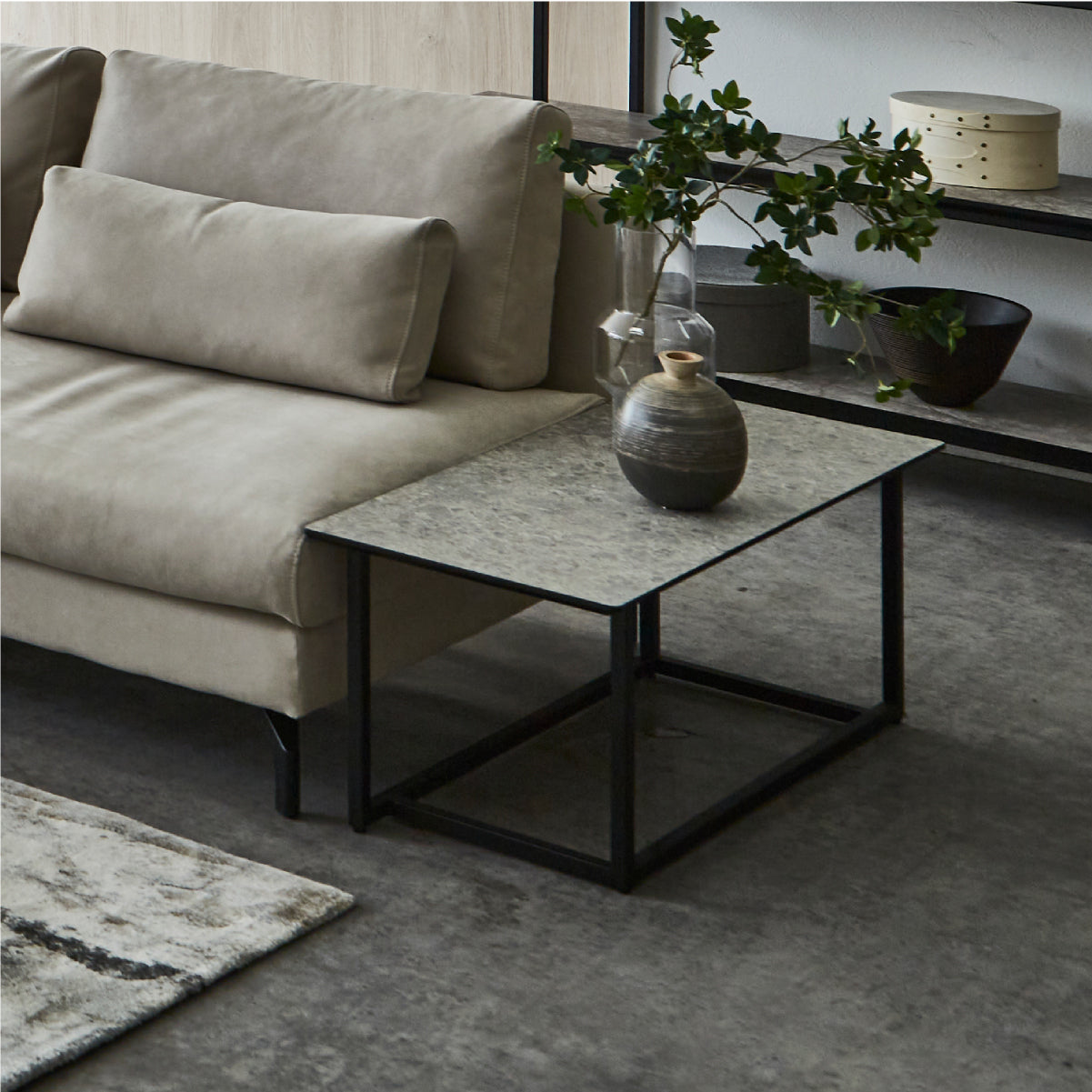 グラシエーロ サイドテーブル アッシュGY