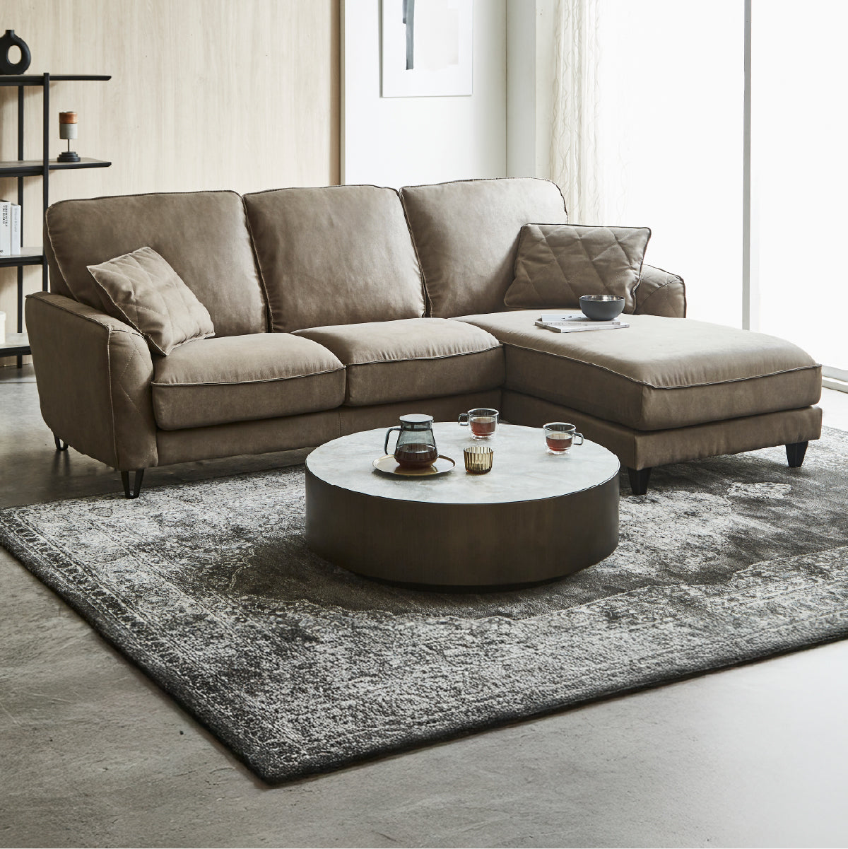 コロンバスⅡ　左ビッグカウチソファ　幅250cm