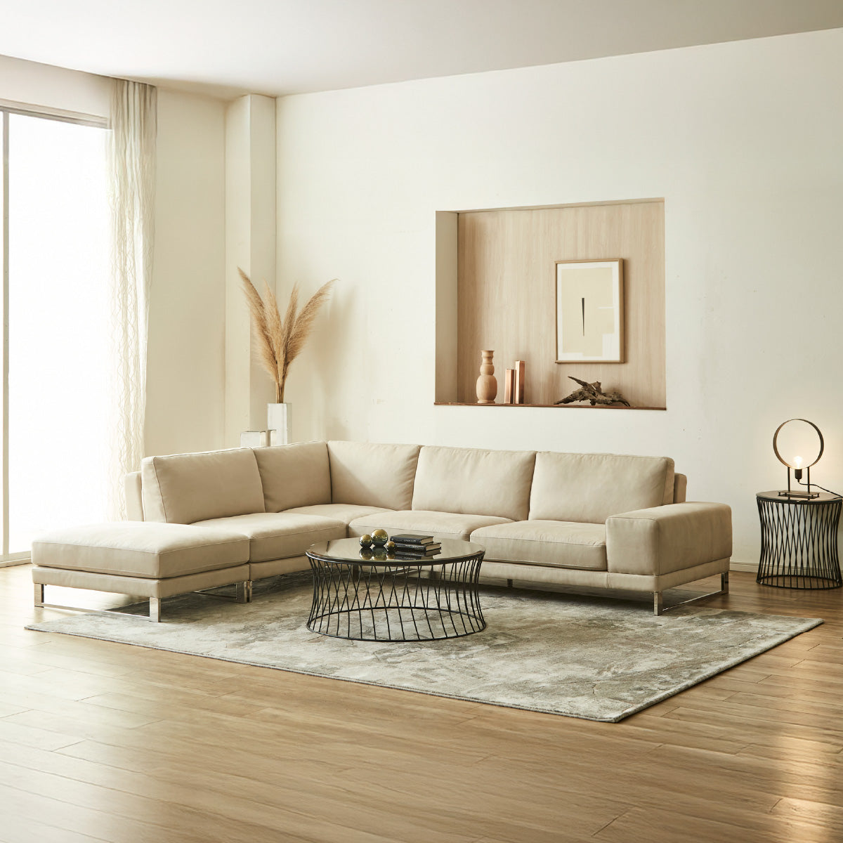 ラベンナ　右カウチソファ　幅305cm