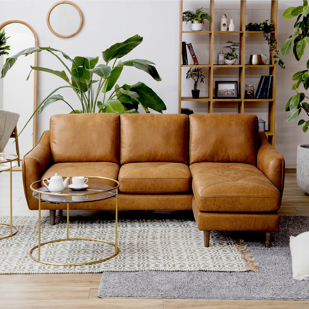 カローレ　カウチソファ　幅202cm