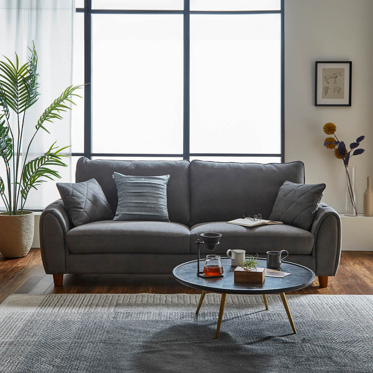 ヘンリー　3人掛けソファ　幅206cm